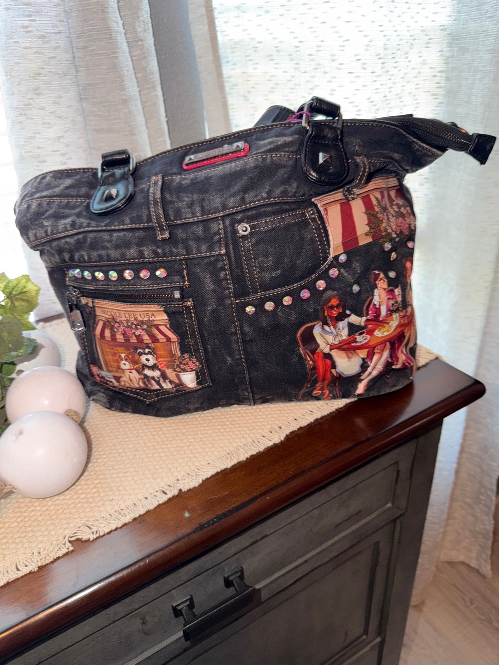 Nicole Lee Jean shoulder Bag